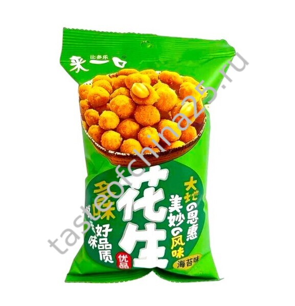 Арахис в глазури  вкус морские водоросли 65g.  1*10*8